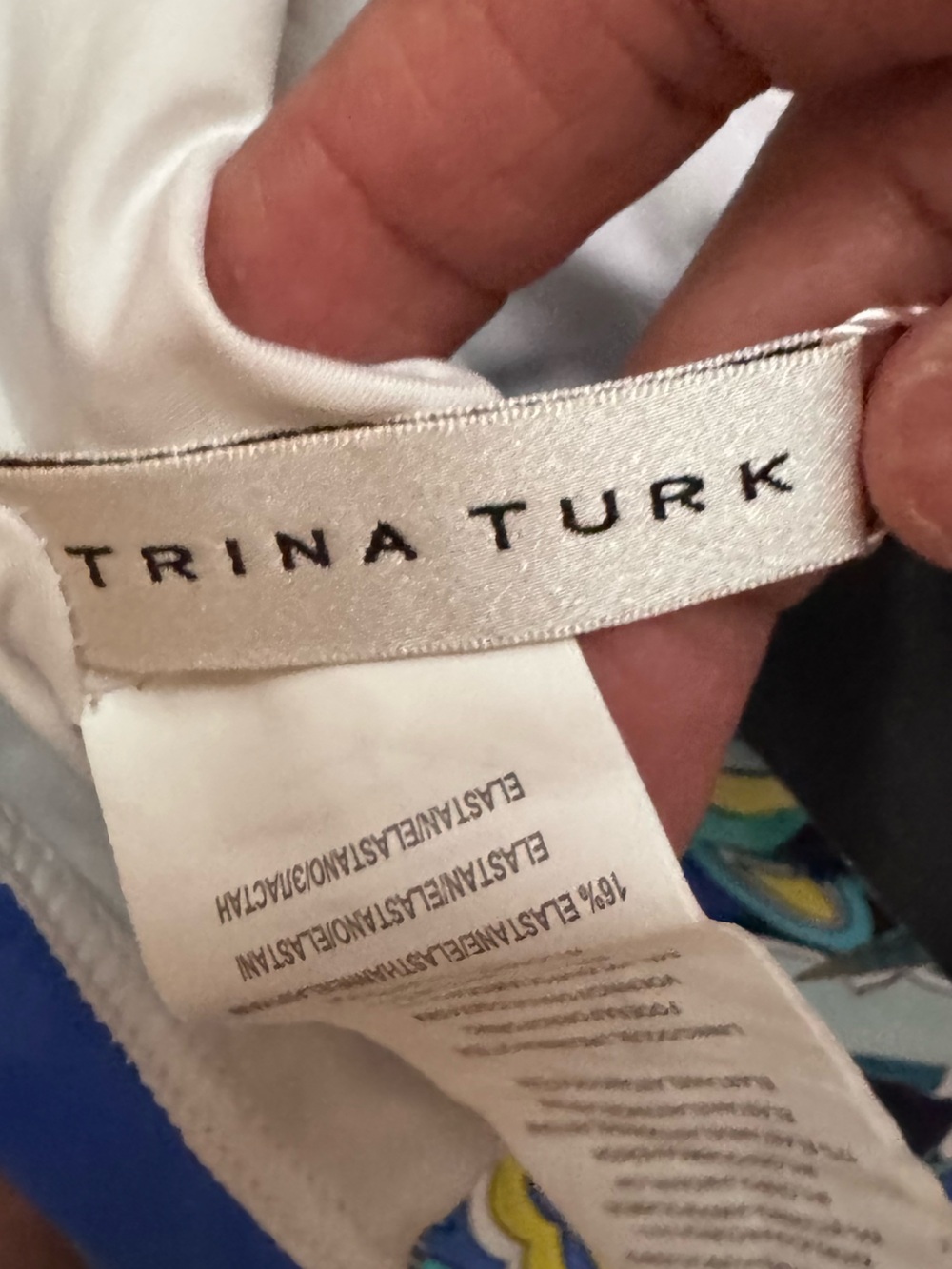 Trina Turk Blue Teal Paisley Halter One-Piece Swimsuit - Picture 4 of 7